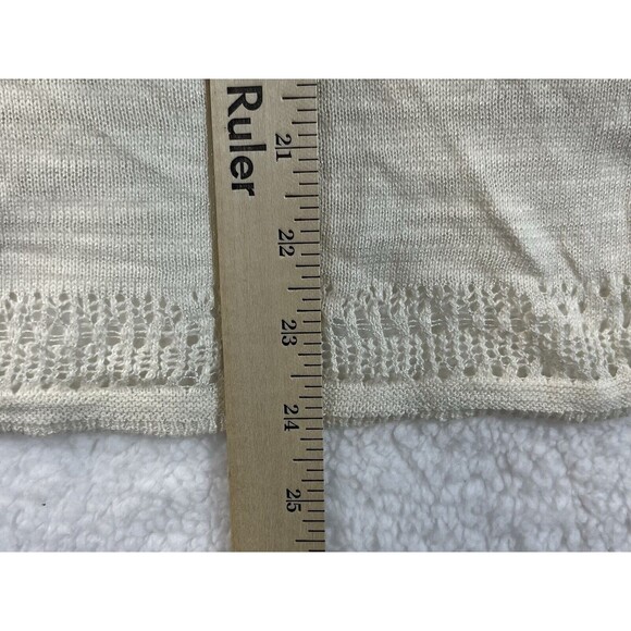 Anthropologie Moth Sweater Womens M Ivory Cross Front Drape Boho Chic Knit Top - Picture 9 of 9